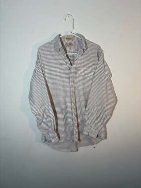 Vintage L.L. Bean Made in USA Tattersall Check Button Down Shirt Size 16.5 x 34